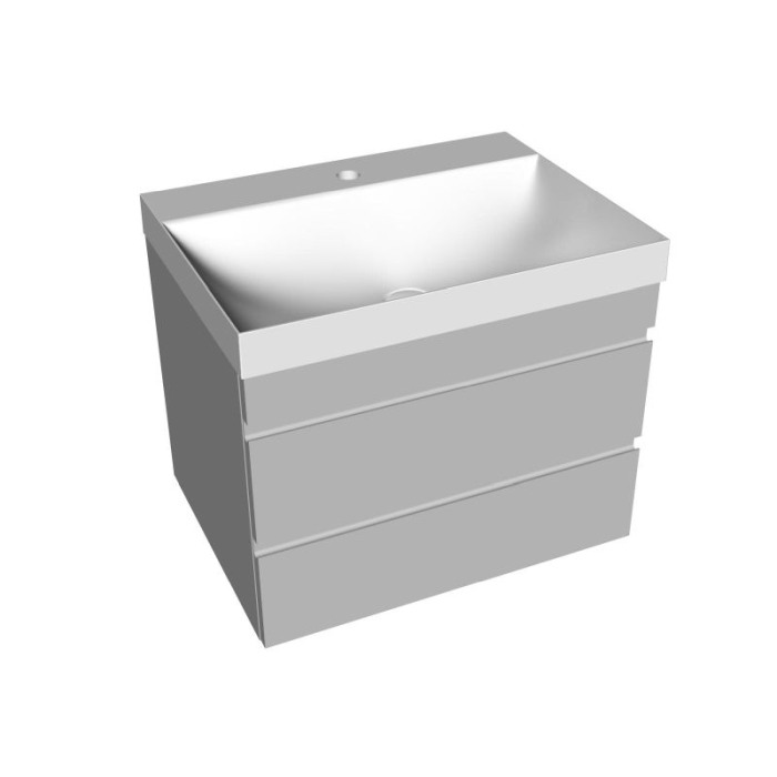 Set mobilier suspendat si lavoar, Kolpasan, Naomi, 60 cm, stejar deschis [3]