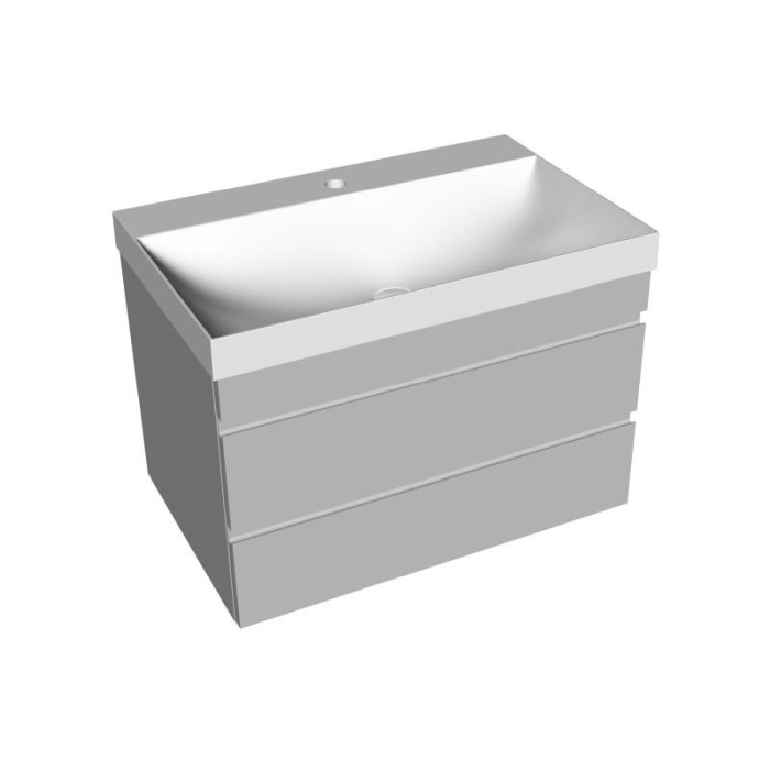 Set mobilier suspendat si lavoar, Kolpasan, Naomi, 70 cm, dark concrete [3]
