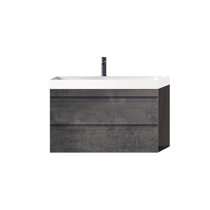 Set mobilier suspendat si lavoar, Kolpasan, Naomi, 70 cm, dark concrete [1]