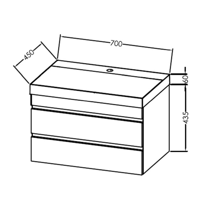 Set mobilier suspendat si lavoar, Kolpasan, Naomi, 70 cm, natural wood [2]