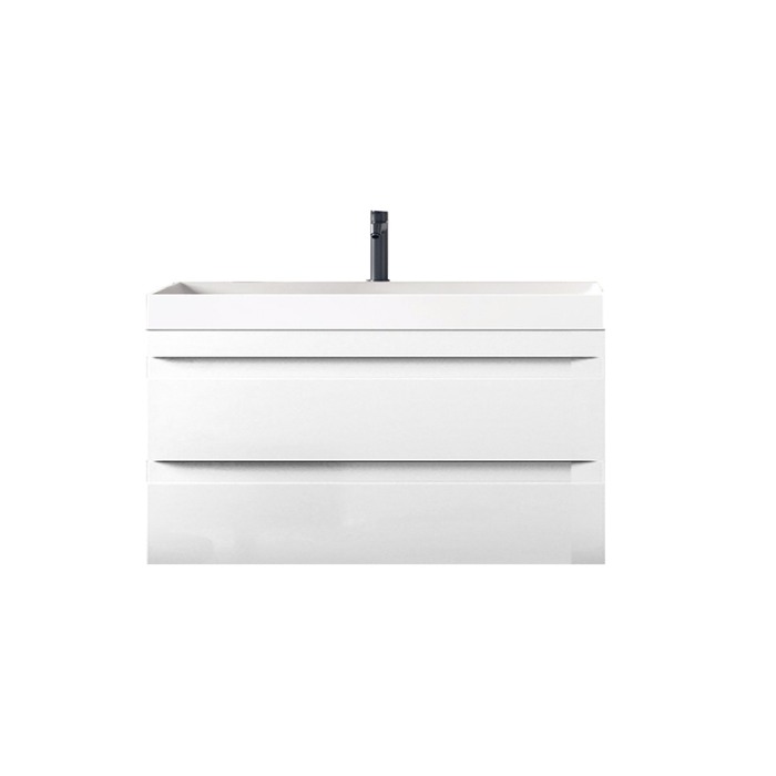 Set mobilier suspendat si lavoar, KolpaSan, Naomi, 80 cm, alb [1]