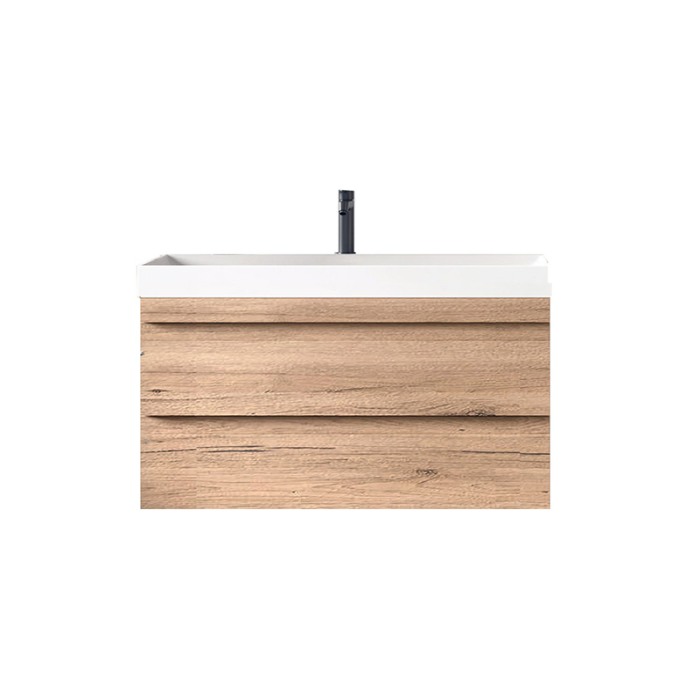 Set mobilier suspendat si lavoar, Kolpasan, Naomi, 80 cm, natural wood [1]