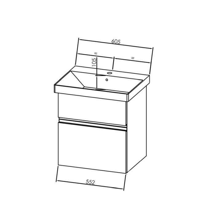 Set mobilier suspendat si lavoar Kolpasan, Oxana, 60 cm, salcam deschis [3]