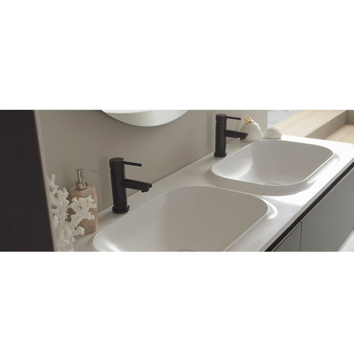 Set mobilier suspendat si lavoar Kolpasan, Pandora, 150 cm, black stone [1]