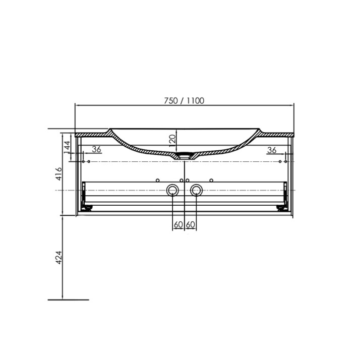 Set mobilier suspendat si lavoar Kolpasan, Pandora, 75 cm, alb [3]