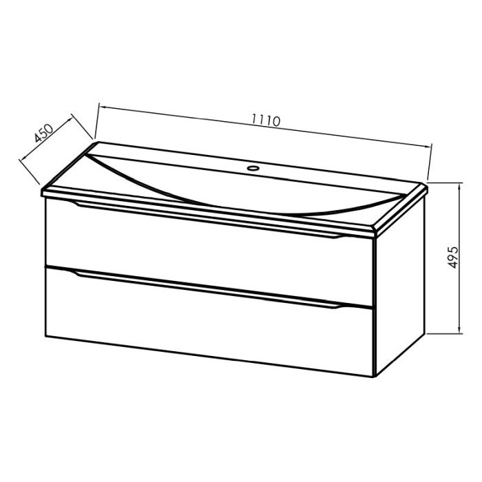 Set mobilier suspendat si lavoar Kolpasan, Tara, 110 cm, alb mat [2]