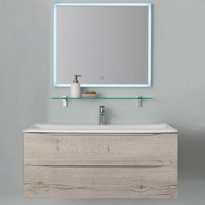 Set mobilier suspendat si lavoar Kolpasan, Tara, 110 cm, craft wood [3]