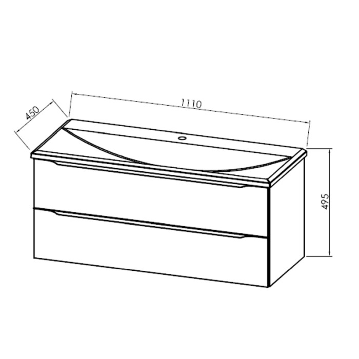 Set mobilier suspendat si lavoar Kolpasan, Tara, 110 cm, craft wood [2]