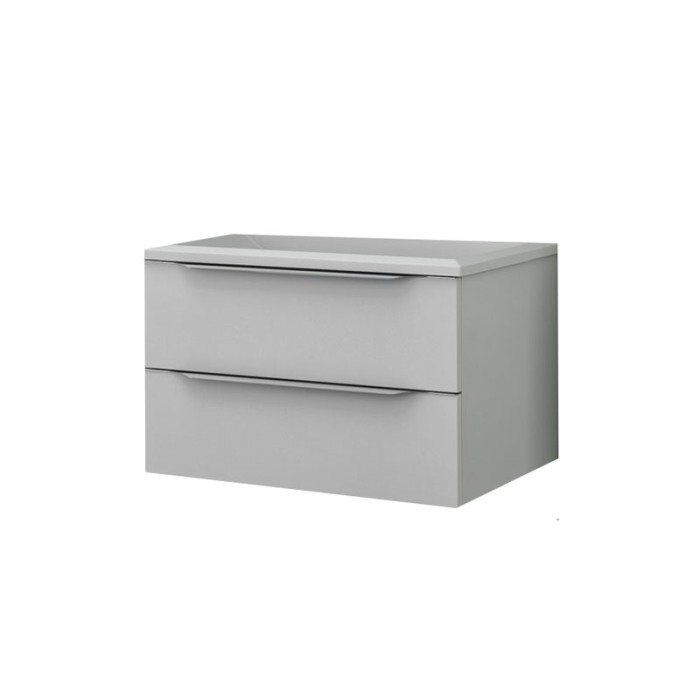 Set mobilier suspendat si lavoar Kolpasan, Tara, 71 cm, alb mat [2]