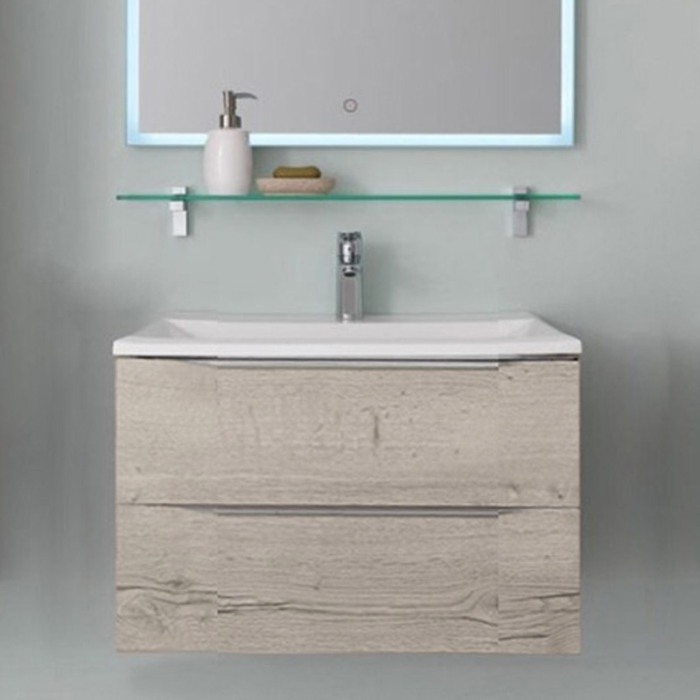 Set mobilier suspendat si lavoar Kolpasan, Tara, 71 cm, craft wood [3]