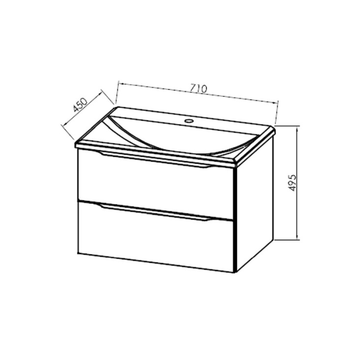 Set mobilier suspendat si lavoar Kolpasan, Tara, 71 cm, craft wood [2]