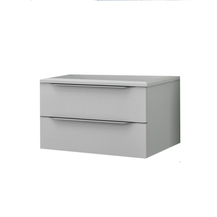 Set mobilier suspendat si lavoar Kolpasan, Tara, 91 cm, alb mat [1]