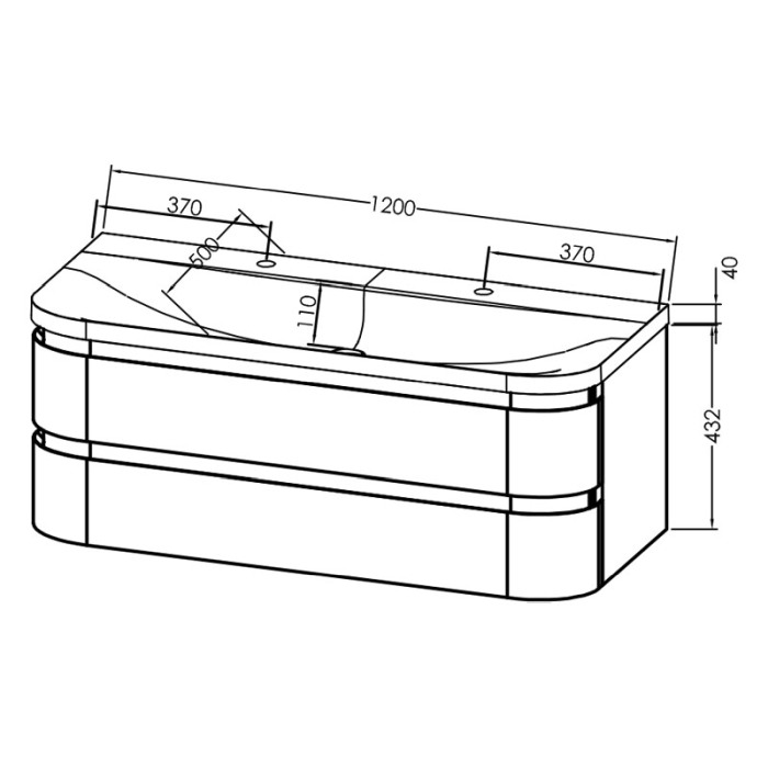 Set mobilier suspendat si lavoar, Kolpasan, Vittoria, 120 cm, alb mat [2]