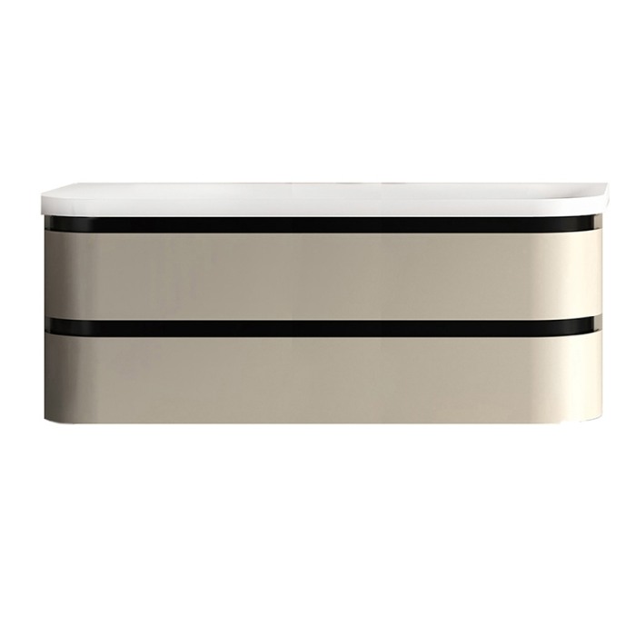 Set mobilier suspendat si lavoar, Kolpasan, Vittoria, 120 cm, beige mat [1]