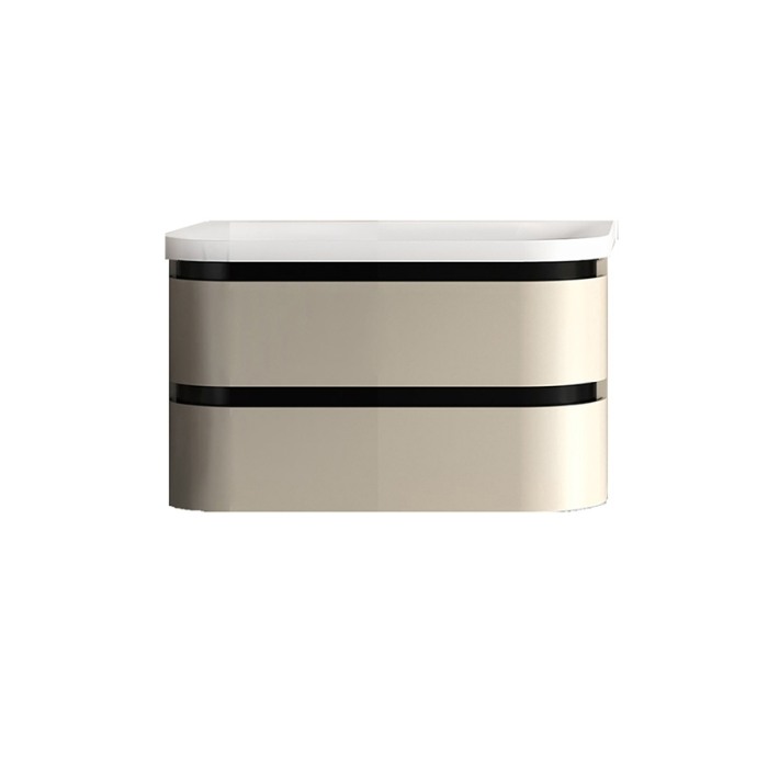 Set mobilier suspendat si lavoar, Kolpasan, Vittoria, 80 cm, beige mat [1]
