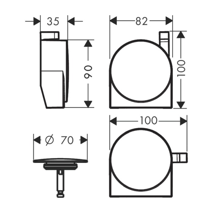 Set ornament, Hansgrohe, pentru instalatiile de cada Exafill S, auriu lucios [2]