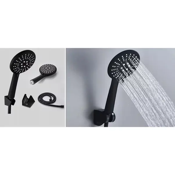 Set para cu suport si furtun de dus Rea negru [4]