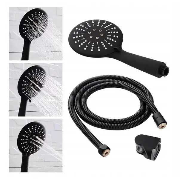 Set para cu suport si furtun de dus Rea negru [1]
