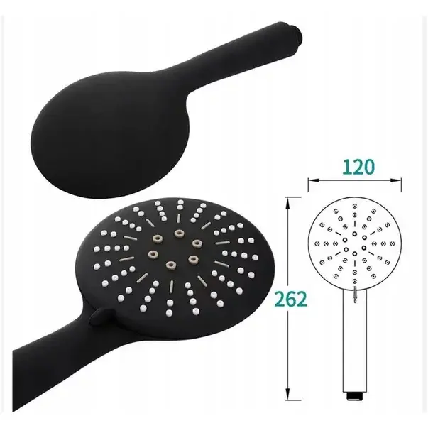 Set para cu suport si furtun de dus Rea negru [2]