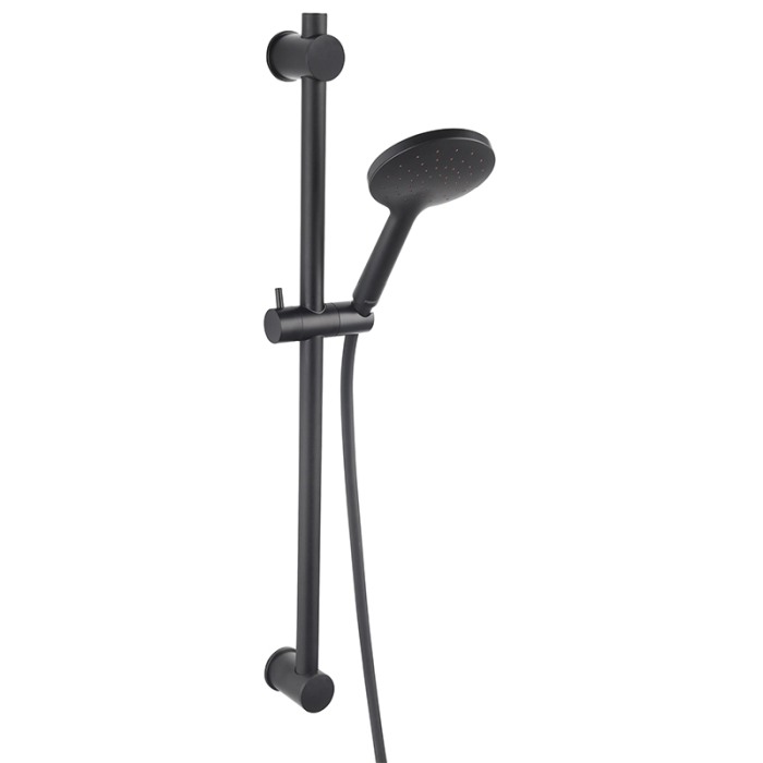 Set para de dus, Ferro, Phila, cu bara 70 cm, suport culisant si furtun, negru mat [1]