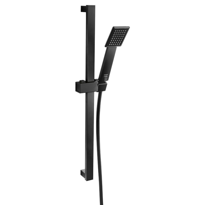 Set para de dus, Ferro, Phila, cu bara, suport culisant si furtun, negru mat [1]