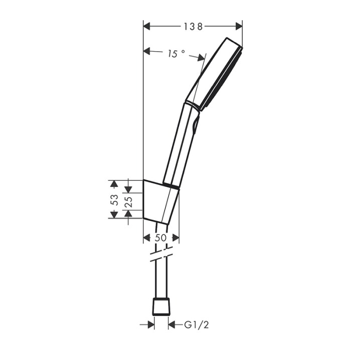 Set para de dus, Hansgrohe, Pulsify Select S, cu suport de para si furtun 1,6 m, negru mat [2]