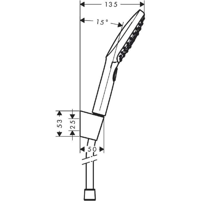 Set para si suport dus Hansgrohe, Raindance Select E, furtun de 160 cm, crom [2]