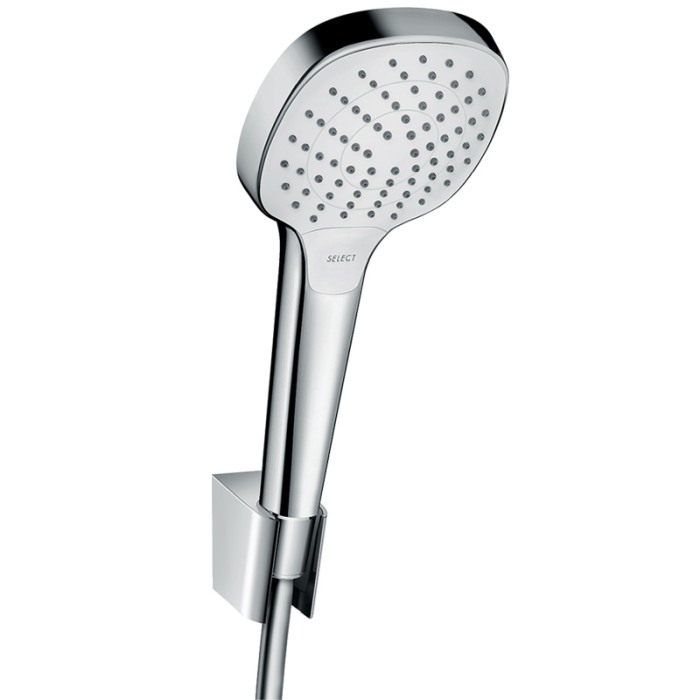 Set para si suport fix Hansgrohe, Croma Select E Vario, furtun 125 cm, alb/crom [1]