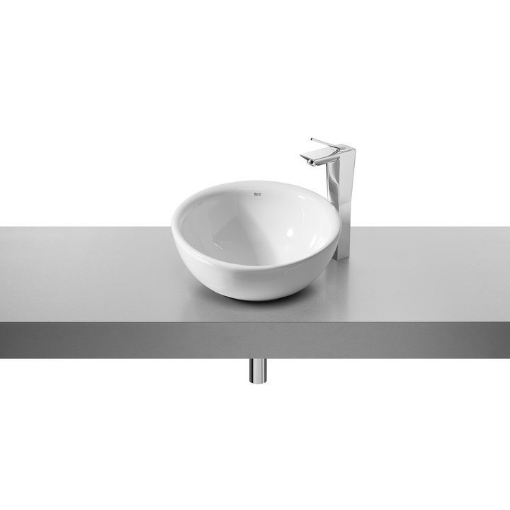 Set promo lavoar baie pe blat Roca Bol 42x42 cm, cu baterie Carelia [2]