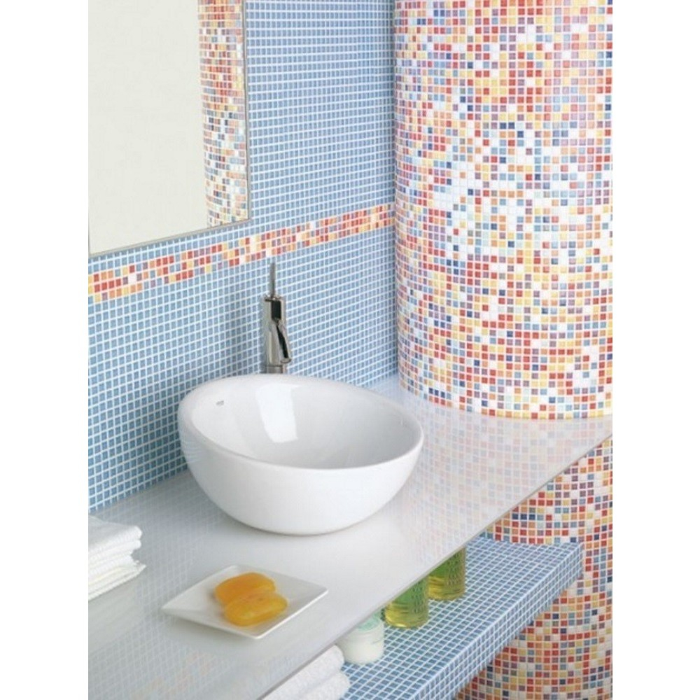 Set promo lavoar baie pe blat Roca Bol 42x42 cm, cu baterie Carelia [3]