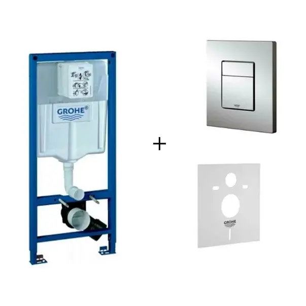 Set rezervor incastrat 4 in 1 Grohe Rapid SL cadru si clapeta Skate Cosmopolitan cu izolare fonica [1]