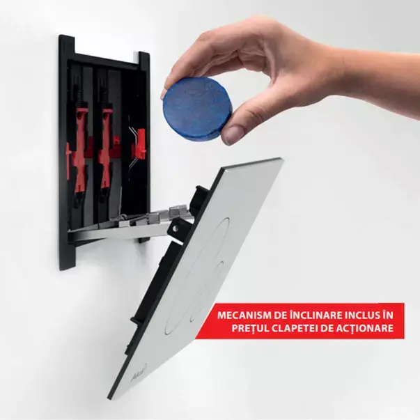 Set rezervor WC cu cadru incastrat Alcadrain AM101/1120 si clapeta M770 alb plus vas WC Fluminia Paris cu capac softclose [11]