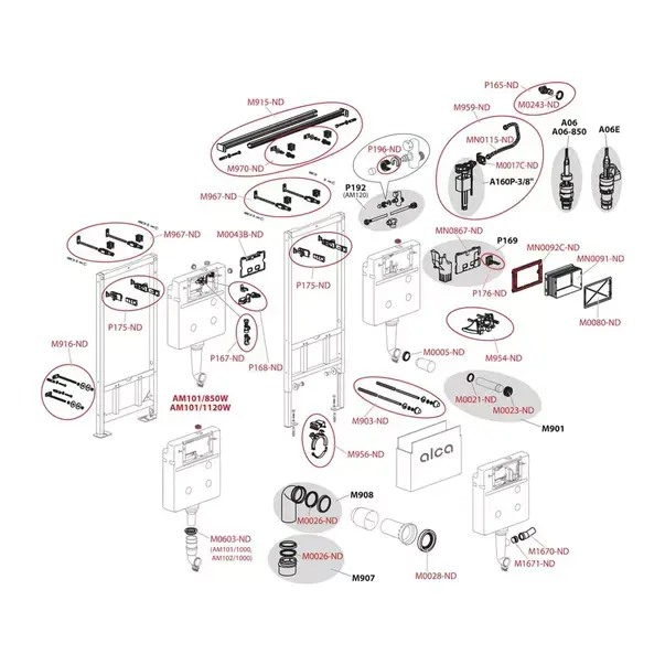 Set rezervor WC cu cadru incastrat Alcadrain AM101/1120 si clapeta M770 alb plus vas WC Fluminia Paris cu capac softclose [8]