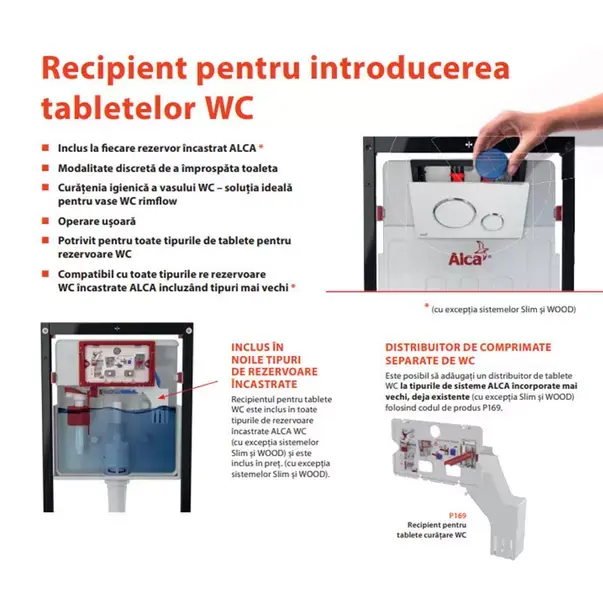 Set rezervor WC cu cadru incastrat Alcadrain AM101/1120 si clapeta M770 alb plus vas WC Fluminia Paris cu capac softclose [9]