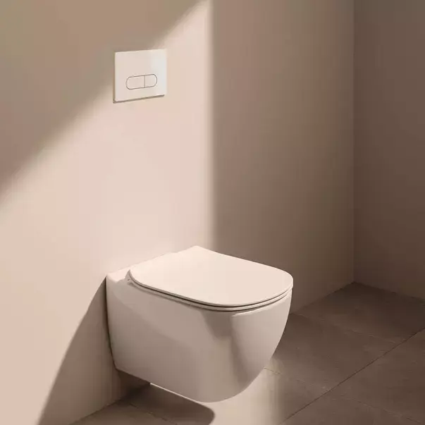 Set rezervor WC Ideal Standard ProSys si clapeta crom plus vas WC Tesi Aquablade cu capac soft close [1]