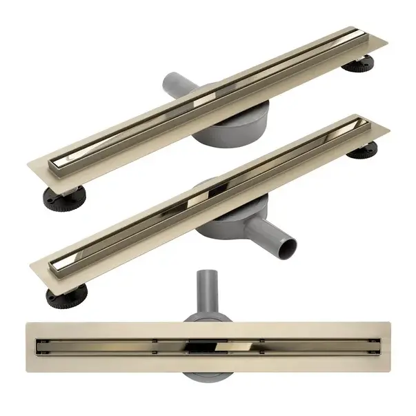 Set rigola dus plus capac inclus 50 cm Rea Neo Slim Mirror Gold Pro auriu [1]