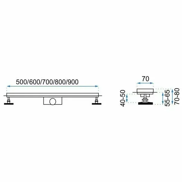Set rigola pentru dus plus capac 100 cm Rea Greek Inox [2]