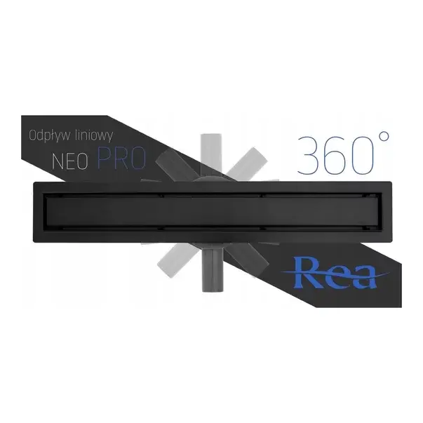 Set rigola pentru dus plus capac 50 cm Rea Neo Pro 2 in 1 negru [12]