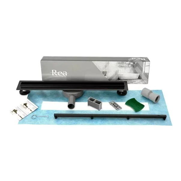 Set rigola pentru dus plus capac 50 cm Rea Neo Slim Pro negru [8]