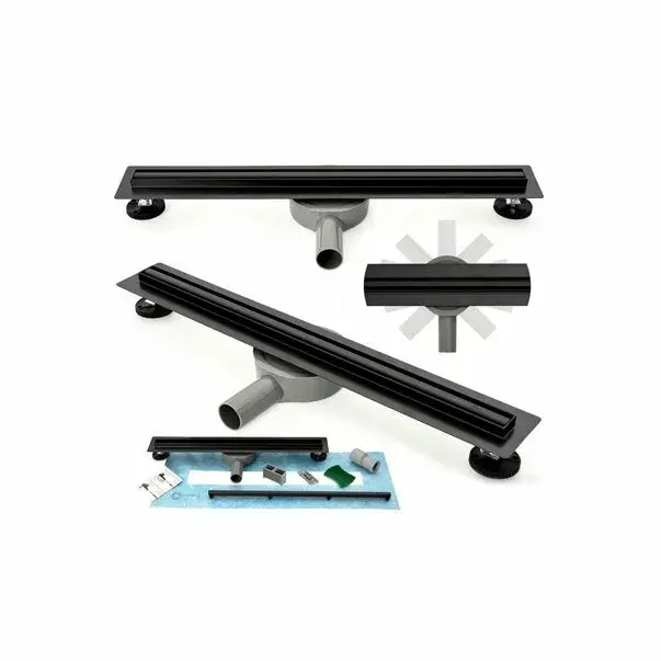 Set rigola pentru dus plus capac 70 cm Rea Neo Slim Pro negru [5]