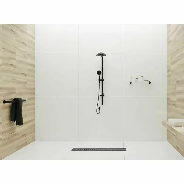 Set rigola pentru dus plus capac 80 cm Rea Greek Negru Mat [11]