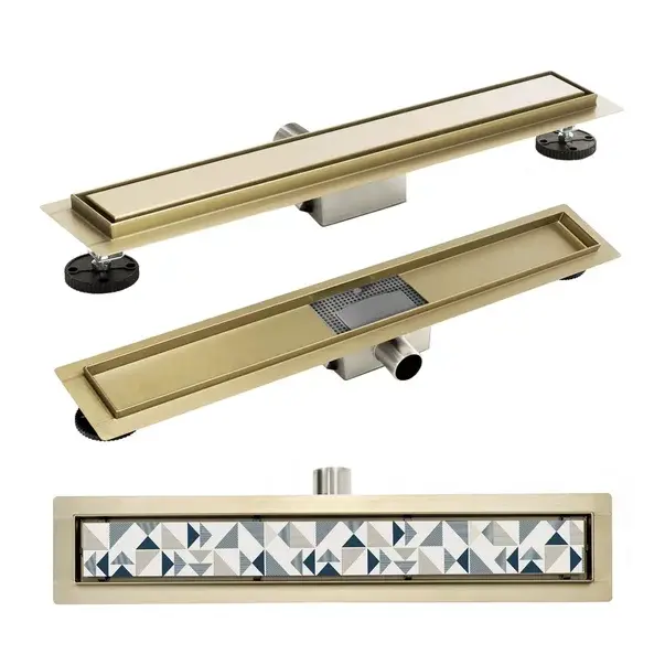 Set rigola pentru dus plus capac 80 cm Rea Neo Pure auriu periat [1]