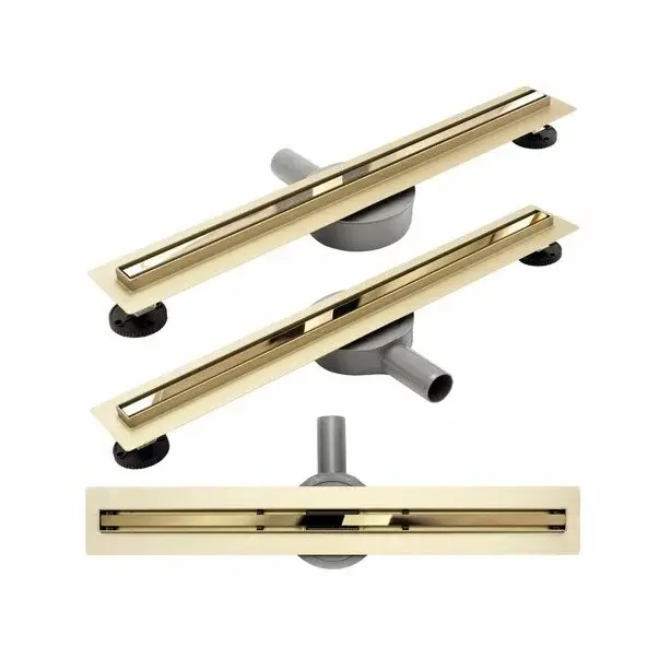 Set rigola pentru dus plus capac 80 cm Rea Neo Slim Mirror Pro auriu [1]