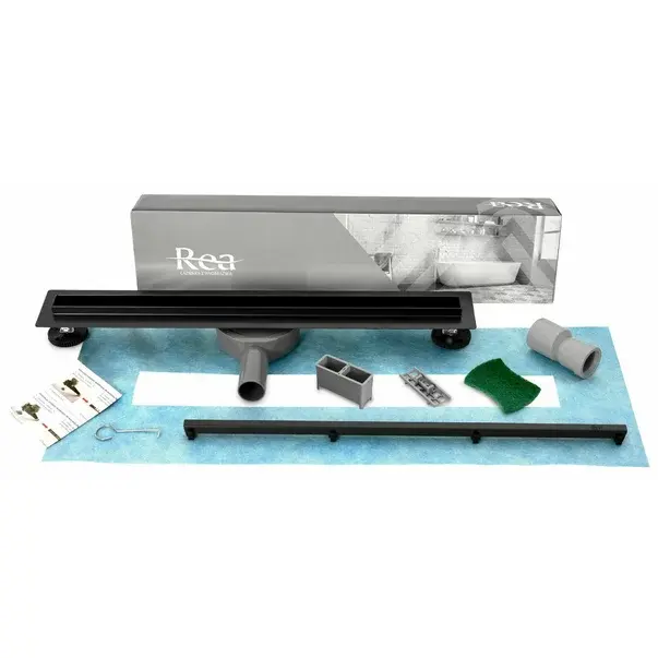 Set rigola pentru dus plus capac 80 cm Rea Neo Slim Pro negru [6]