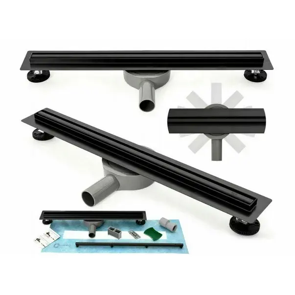 Set rigola pentru dus plus capac 80 cm Rea Neo Slim Pro negru [3]