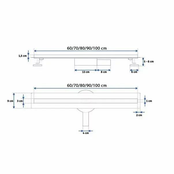 Set rigola pentru dus plus capac 90 cm Rea Neo Slim Pro Inox [2]