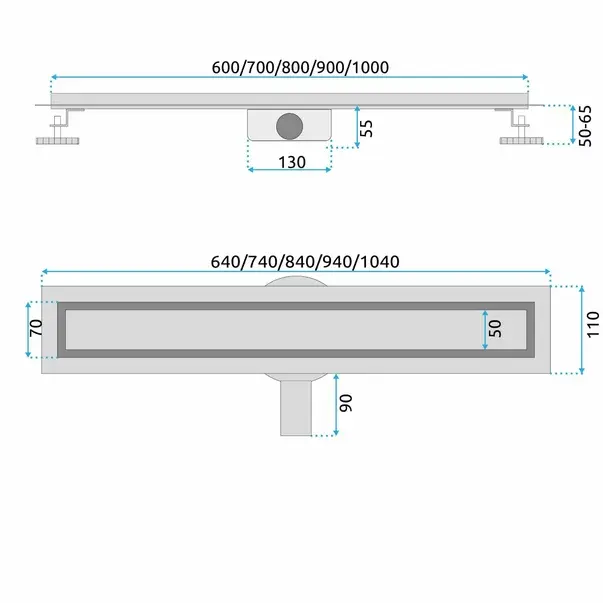 Set rigola pentru dus plus capac auriu periat Rea Neox Pro 60 cm [8]