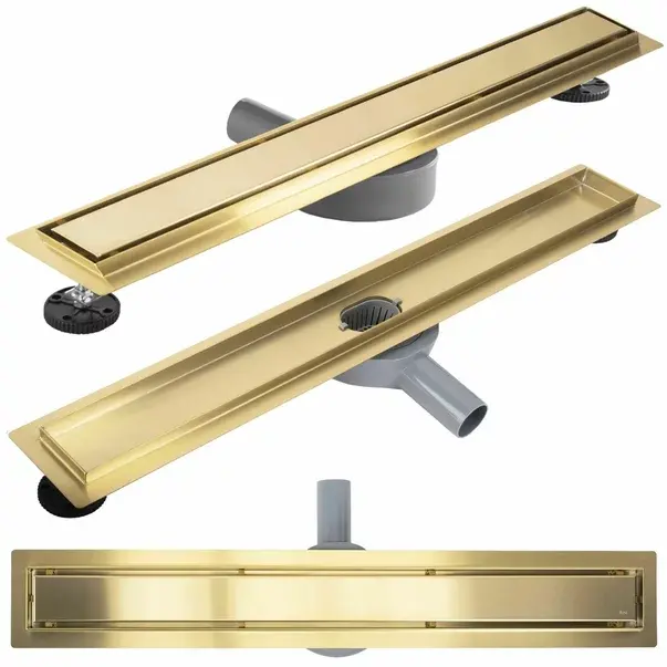 Set rigola pentru dus plus capac auriu periat Rea Neox Pro 70 cm [1]
