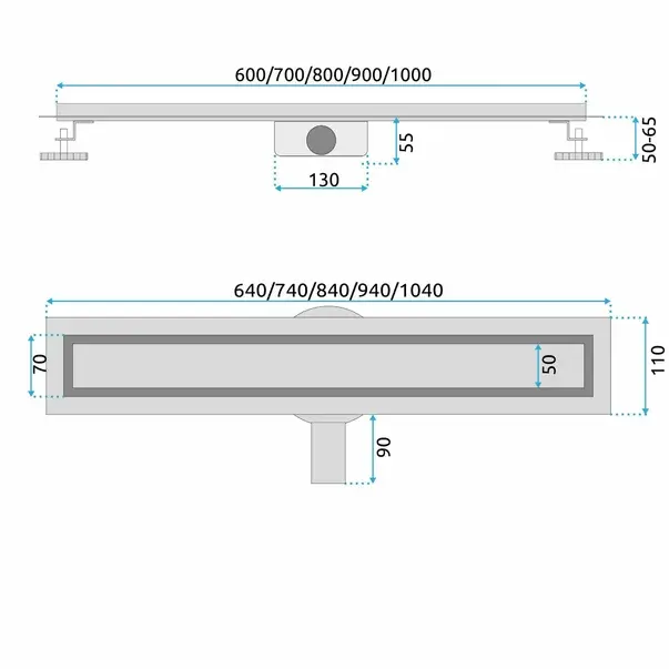 Set rigola pentru dus plus capac auriu periat Rea Neox Pro 90 cm [8]
