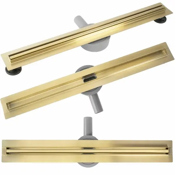 Set rigola pentru dus plus capac auriu periat Rea Neox Slim Pro 80 cm [1]